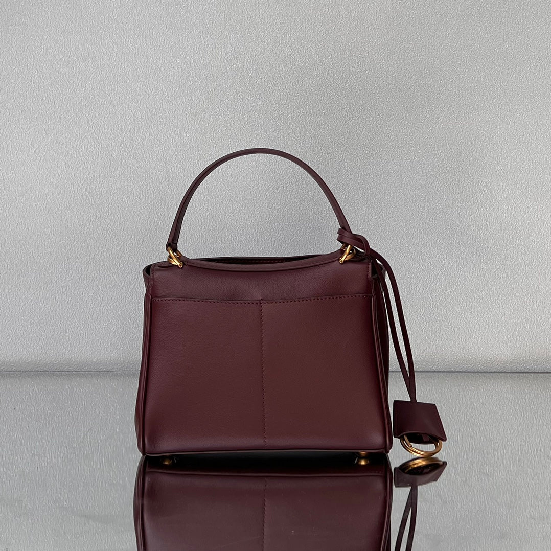 Balenciaga Mini Bag 22 Burgyndy Calfskin Gold Hardware
