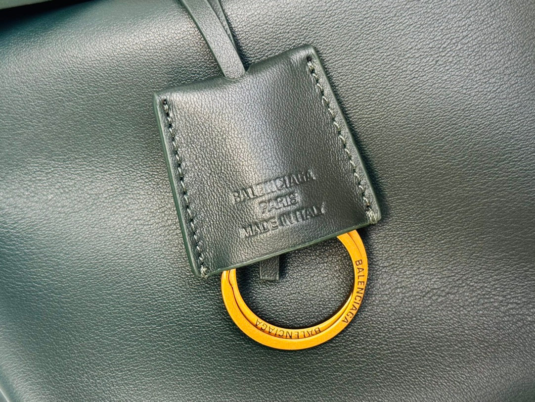 Balenciaga Large Bag 40 Dark Green Calfskin Gold Hardware
