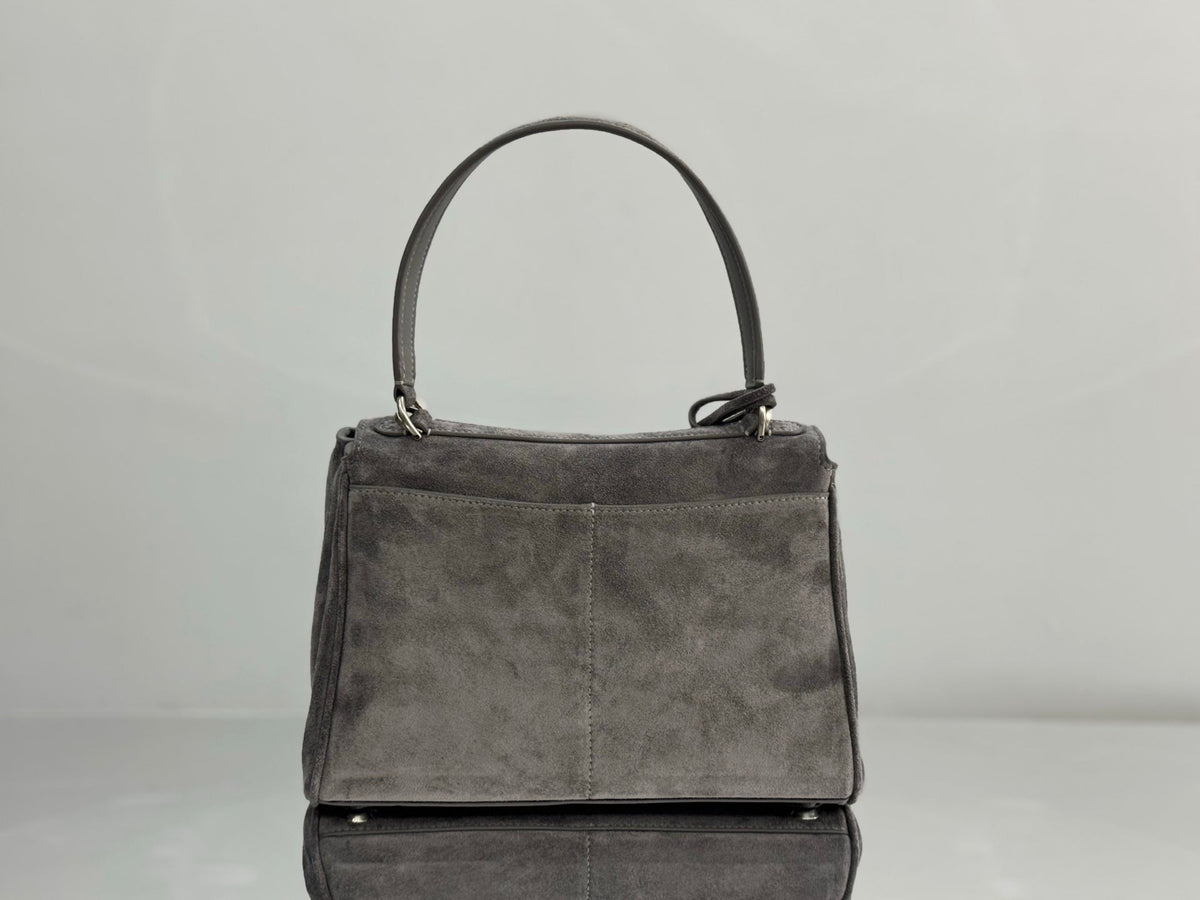 Balenciaga Small Bag 29 Gray Suede Sliver Hardware