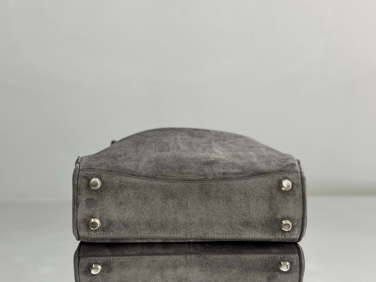 Balenciaga Small Bag 29 Gray Suede Sliver Hardware