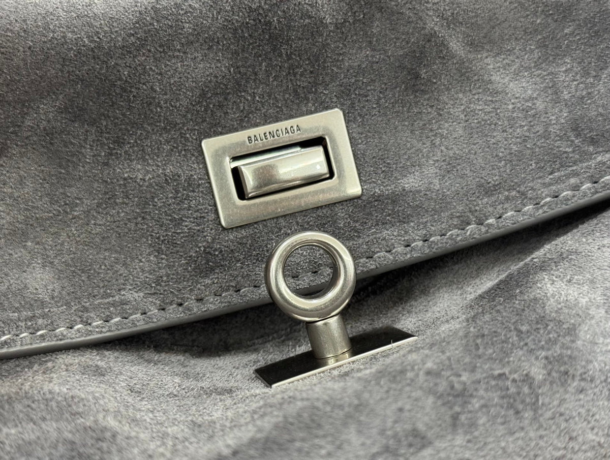 Balenciaga Small Bag 29 Gray Suede Sliver Hardware