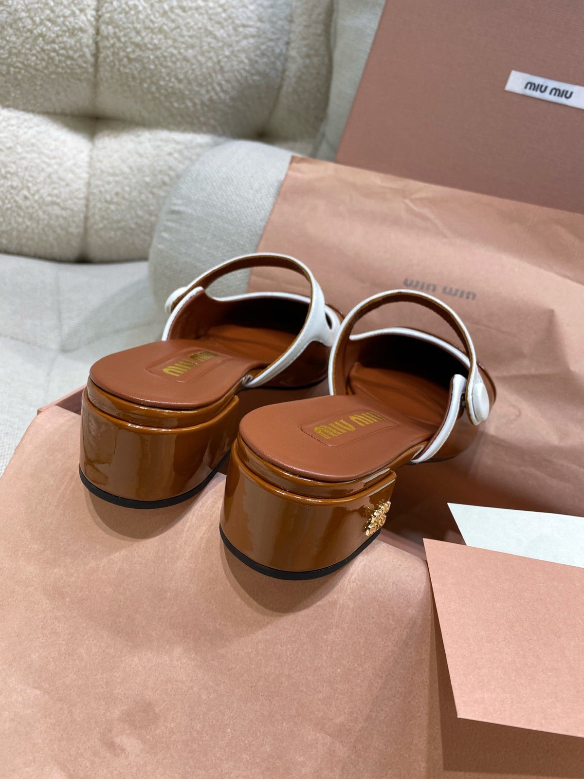 Miu Miu 2026 Cross-Strap Mule 40mm Patent Leather 155470