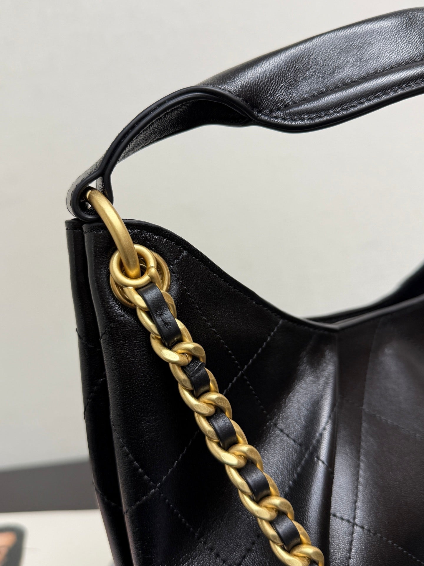 Chanel 2026 Hippie Hobo Bag 32cm Black Calfskin