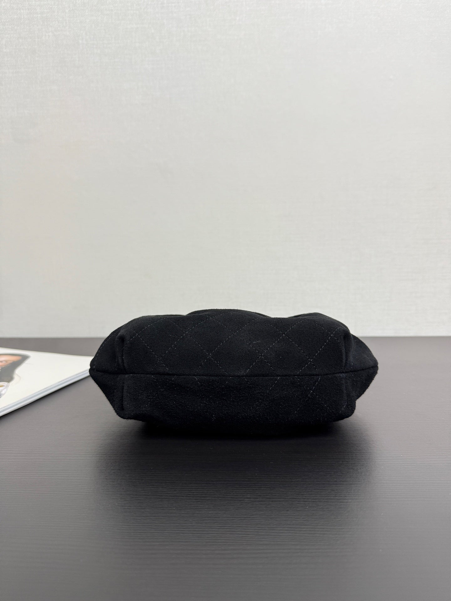 Chanel 2026 Pouch 24cm Black Tortoiseshell Suede Effect Plexi