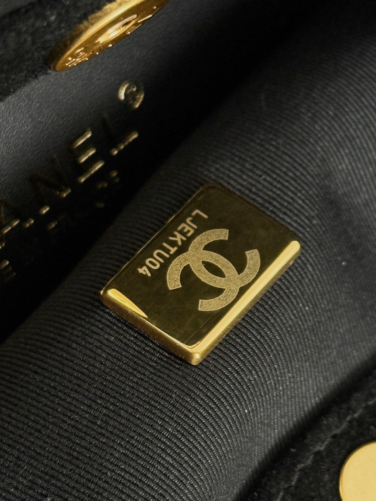 Chanel 2026 Pouch 24cm Black Tortoiseshell Suede Effect Plexi