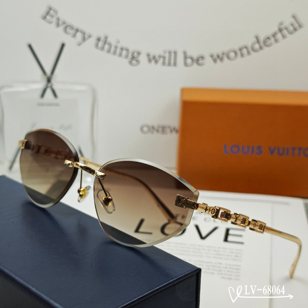 CHAIN CAT EYE SUNGLASSES 68064 IN METAL