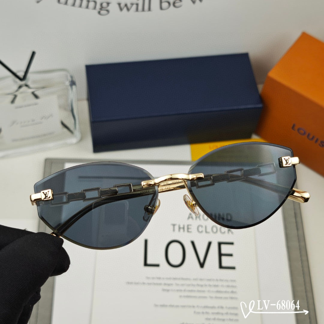 CHAIN CAT EYE SUNGLASSES 68064 IN METAL