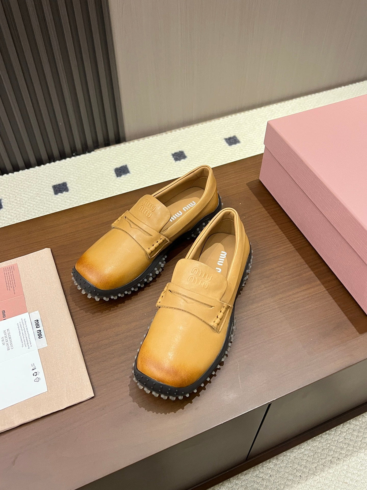 Miu Miu 2026 Square Toe Loafers Leather 155998