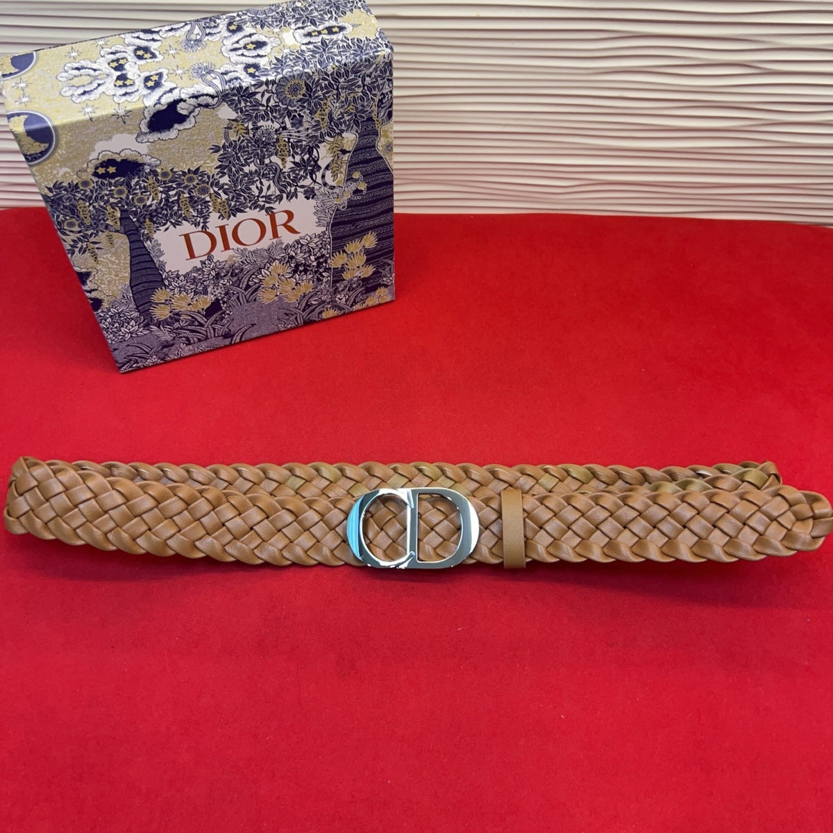 Dior 2026 Braided Belt 35mm Lambskin