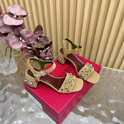 VT 25 Rivet Steel Beads Slingback Brown Suede 325202