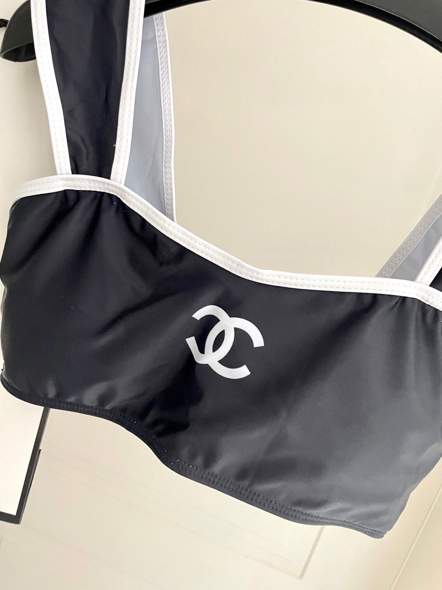Chanel 2026 Two-piece Bikini Black And White Cotton