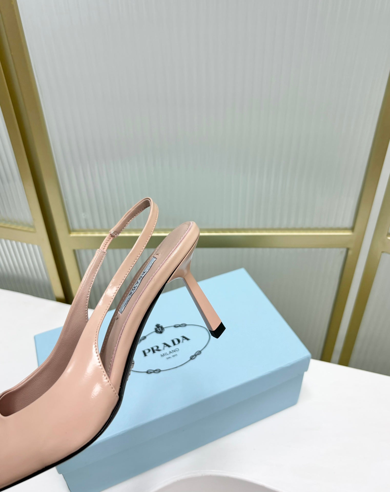 PRA SLINGBACK PUMPS 75MM PATENT LEATHER