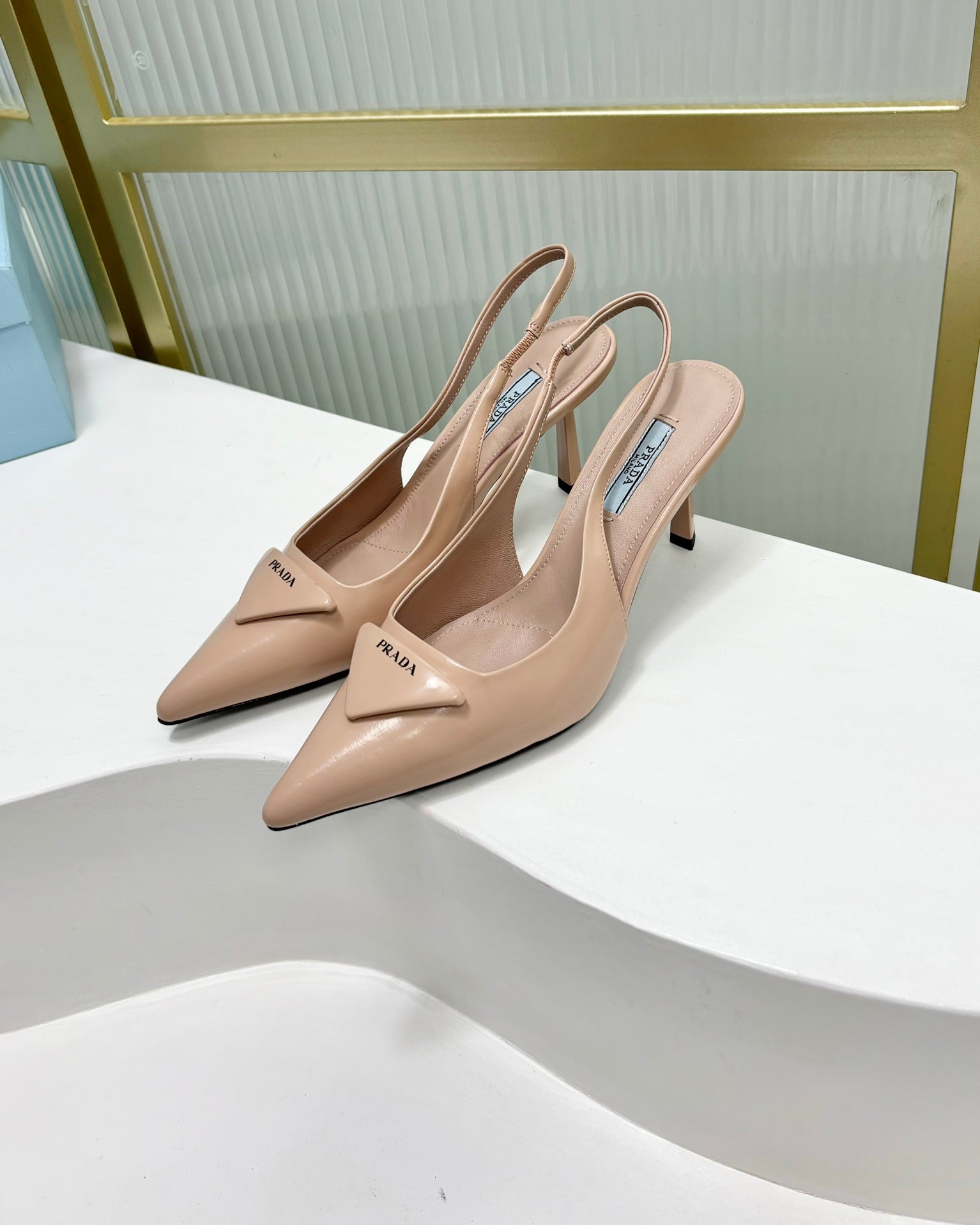 PRA SLINGBACK PUMPS 75MM PATENT LEATHER
