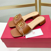 VT 25 Vlogo Slides 2cm Brown Cowhide