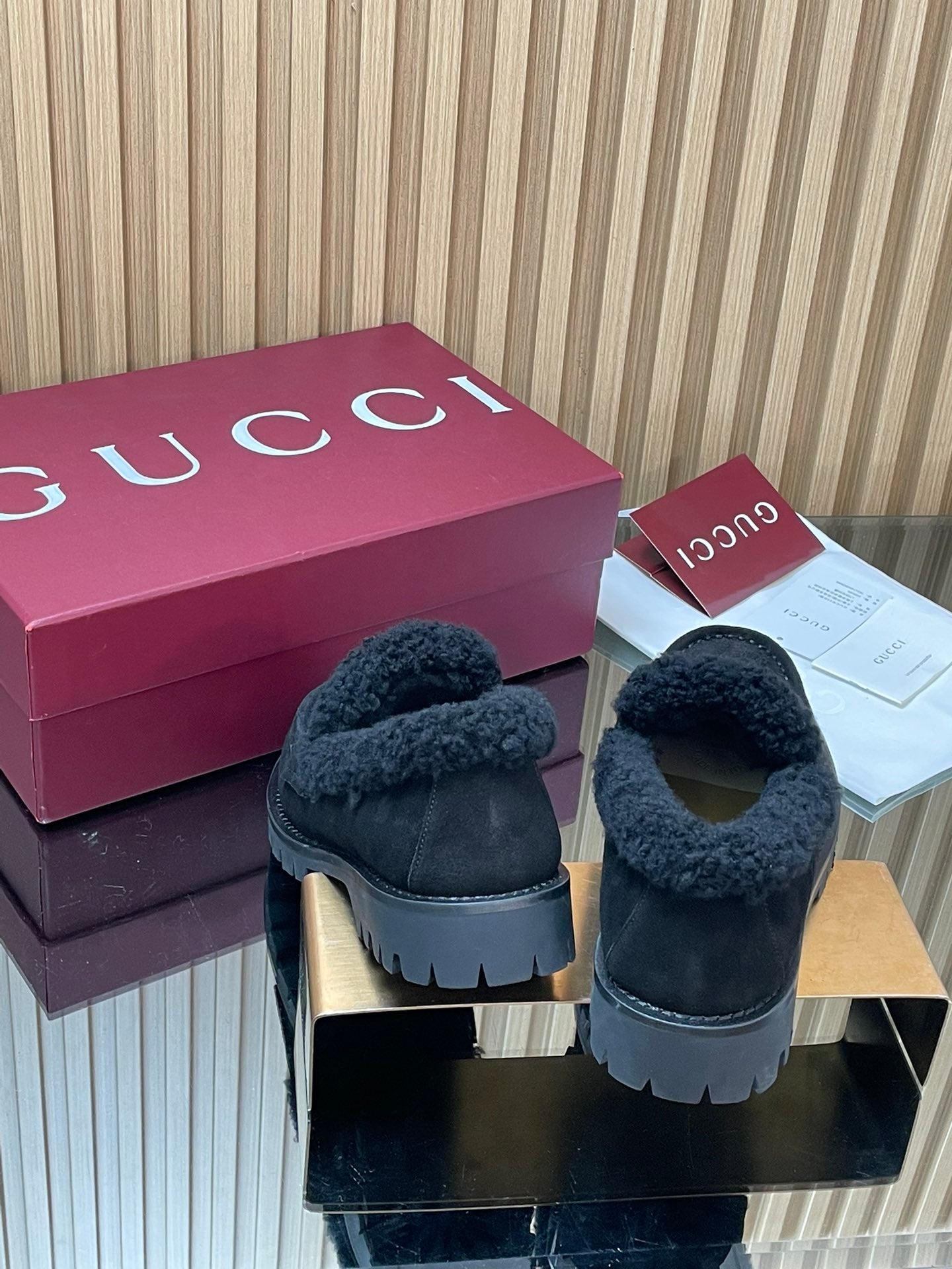 Gucci 2025 Horsebit Loafer Black Suede Wool 563043