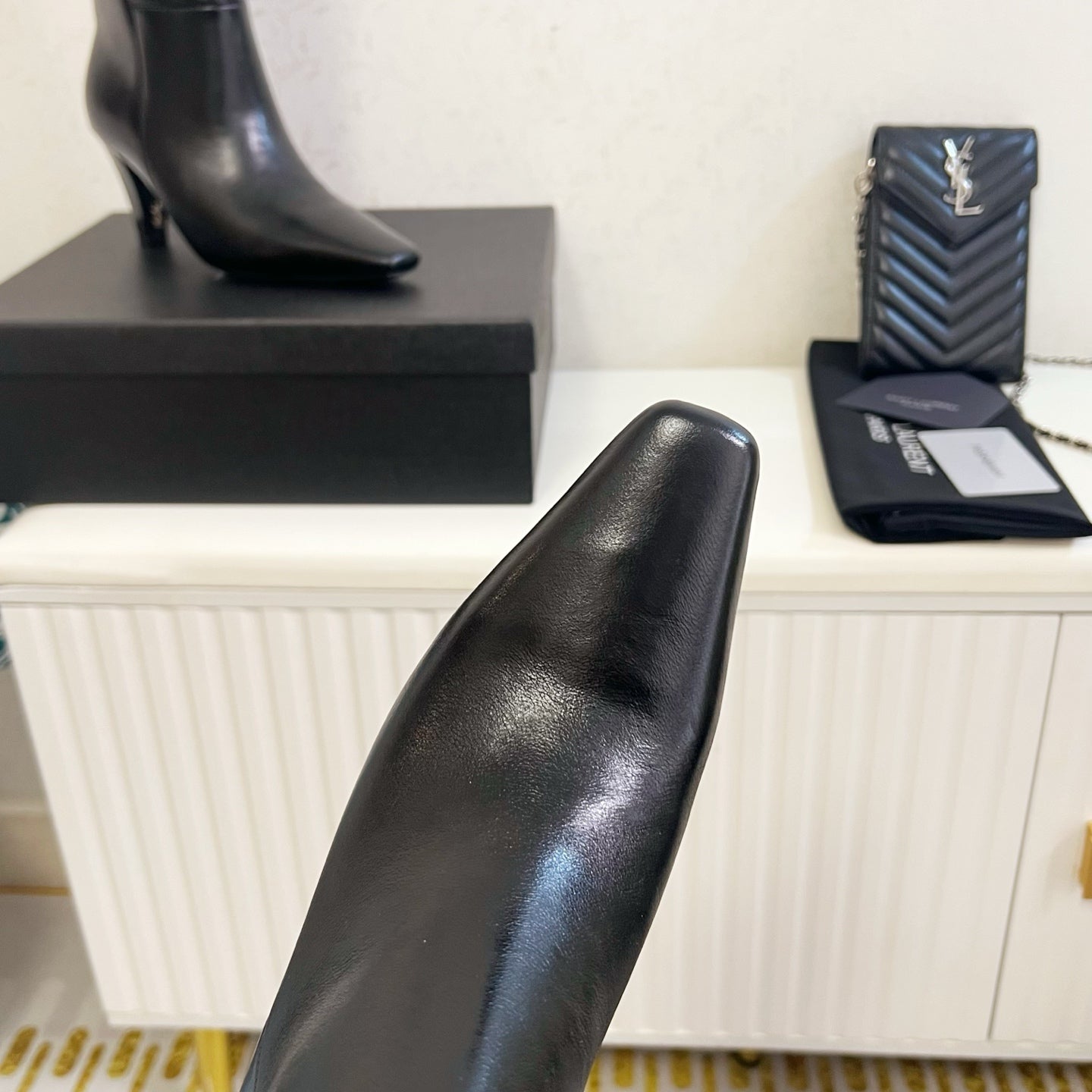 YSL 2025 Short Boot Black Calfskin 575014