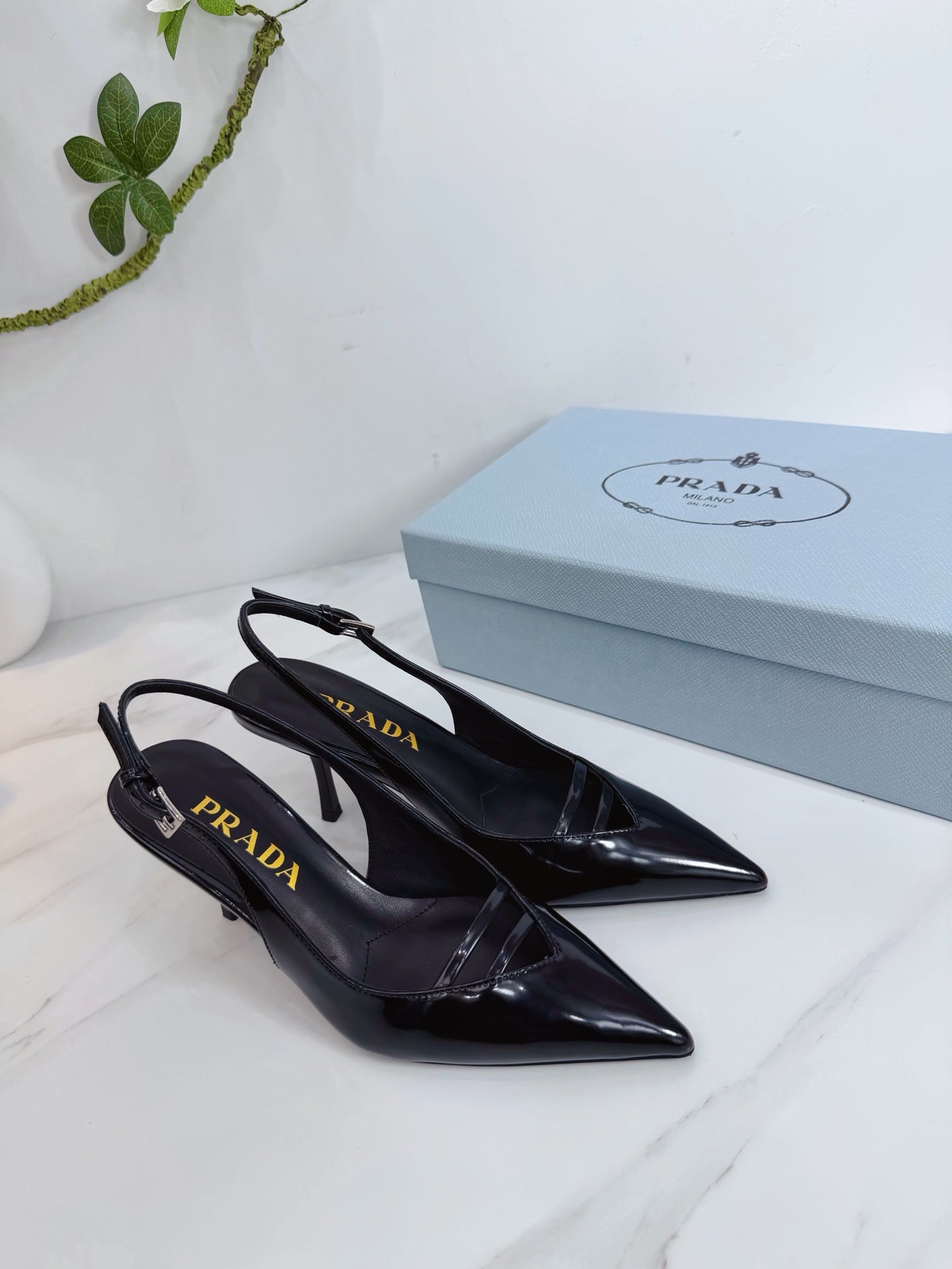 PRA 26SS Slingback 75 Black Patent Leather 592338
