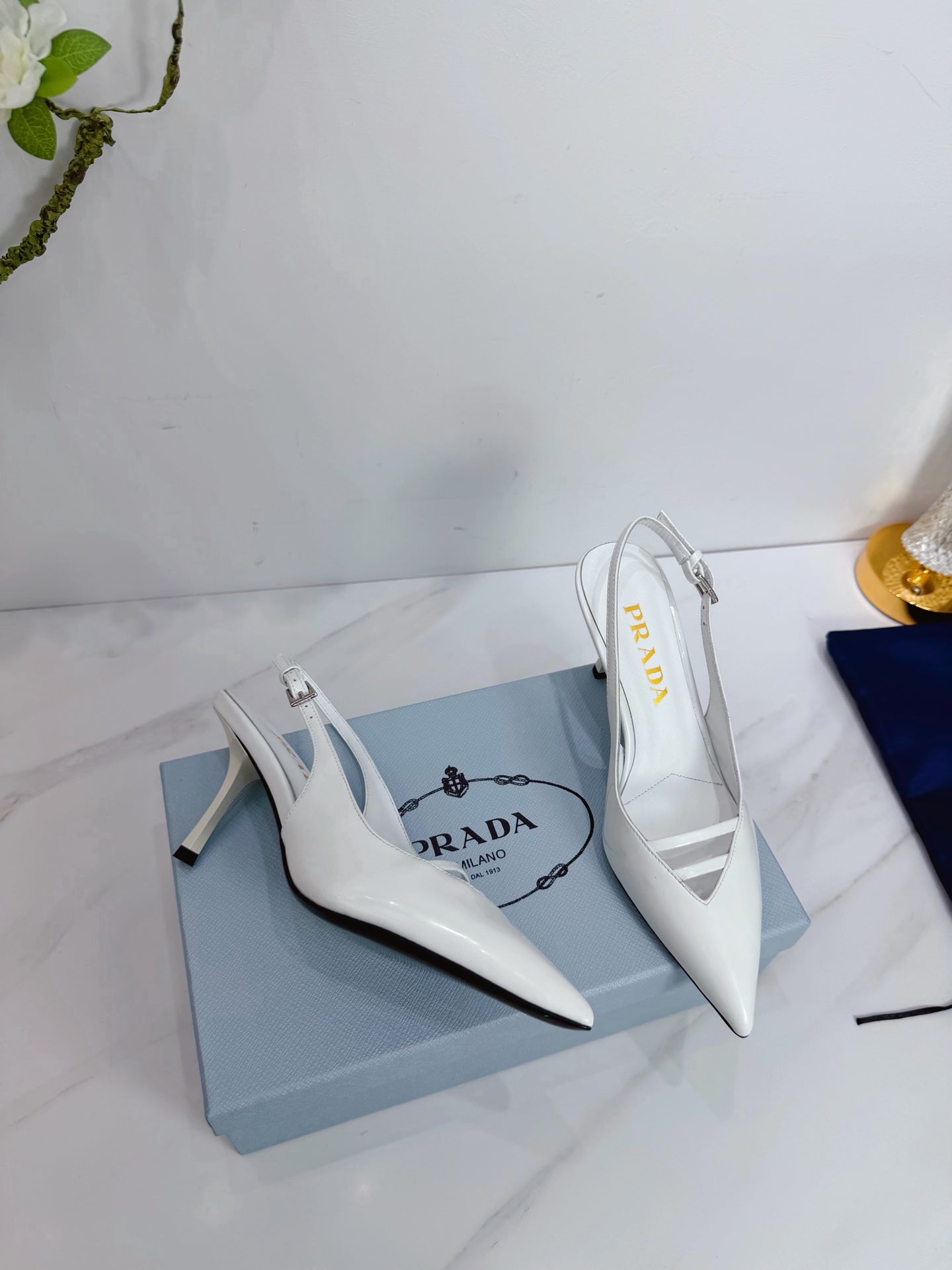 PRA 26SS Slingback 75 White Patent Leather 592339