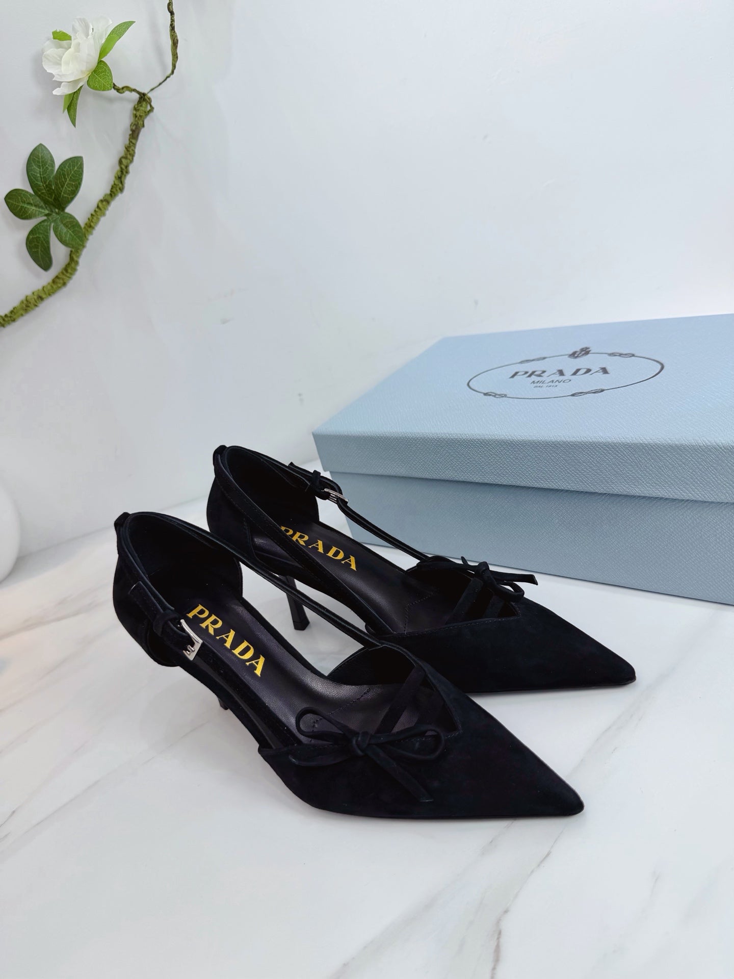 PRA 26SS Pumps 75  Black Suede 592349