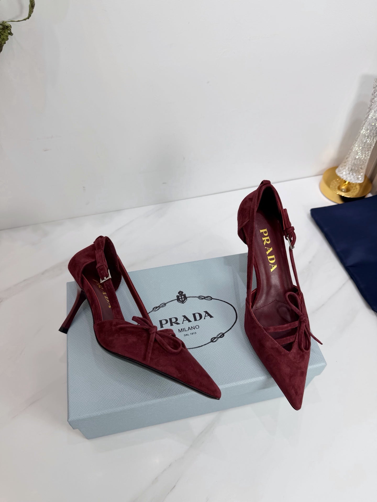 PRA 26SS Pumps 75  Burgundy Suede 592350