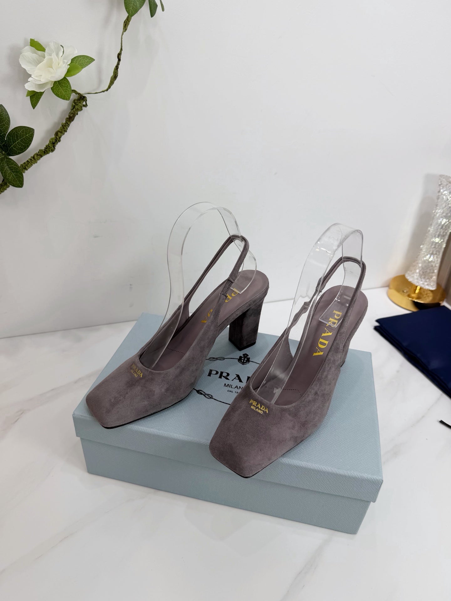 PRA 26SS Slingback 85 Gray Suede 592364