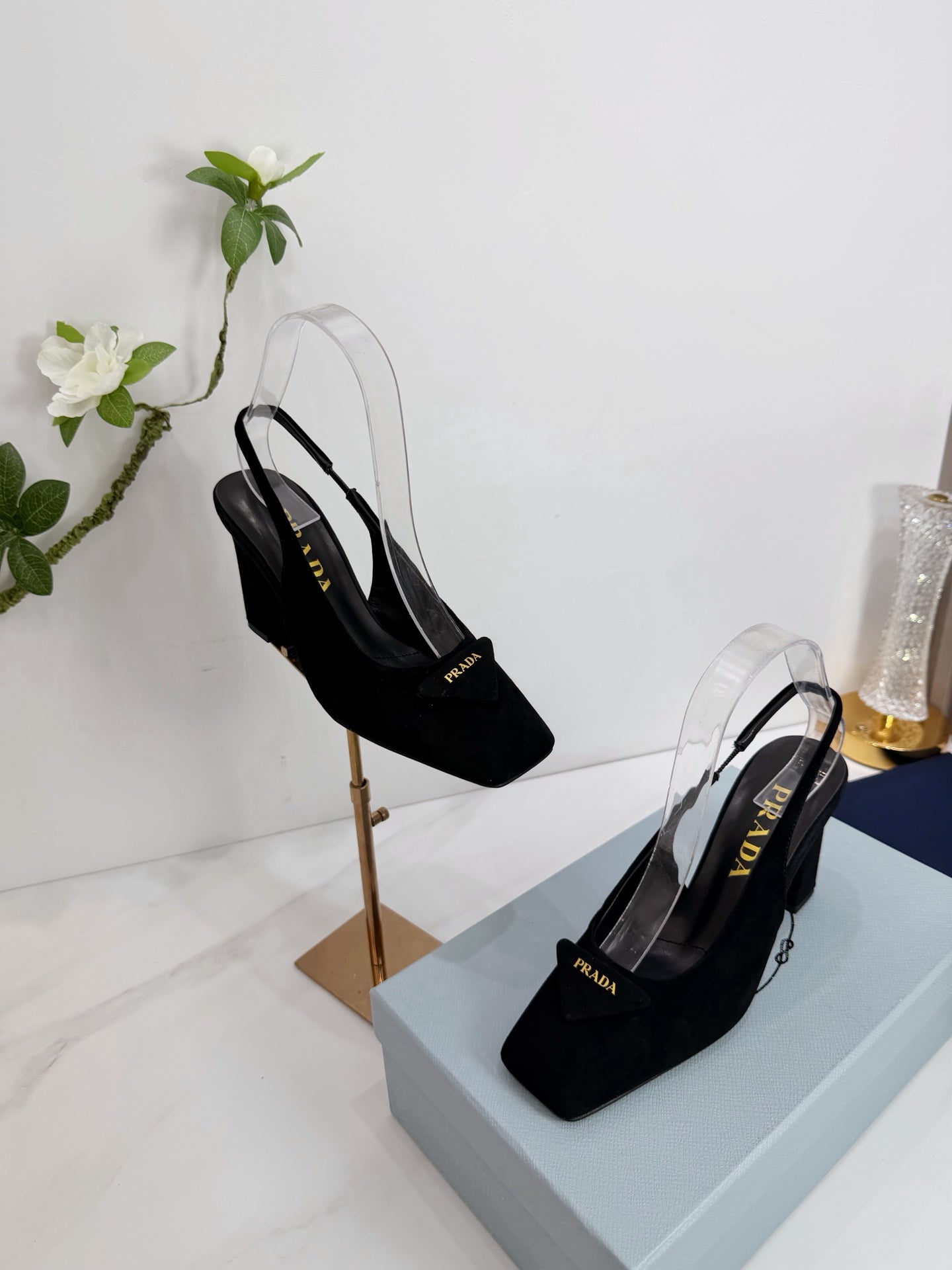 PRA 26SS Slingback 85 Black Suede 592373