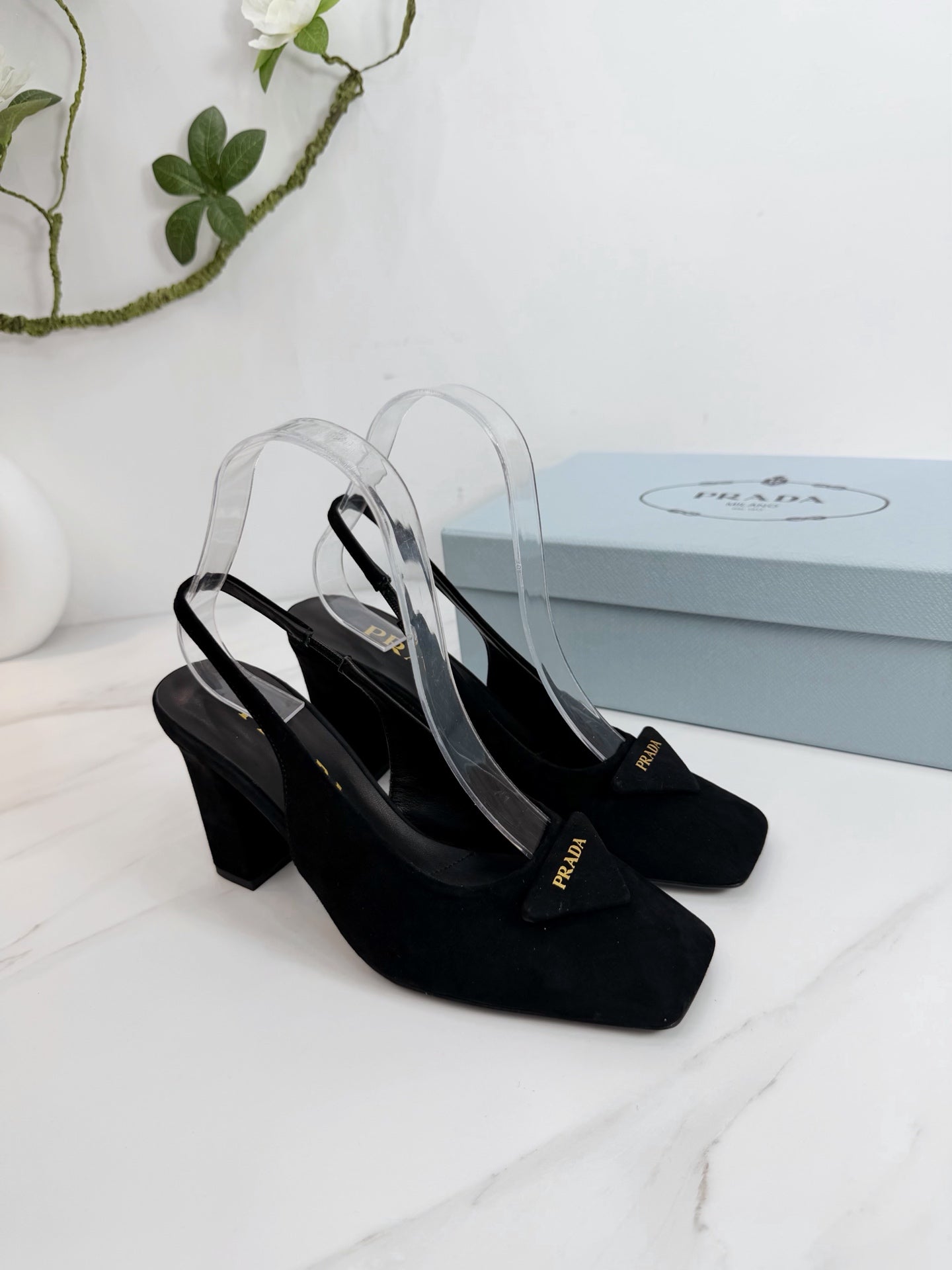 PRA 26SS Slingback 85 Black Suede 592373