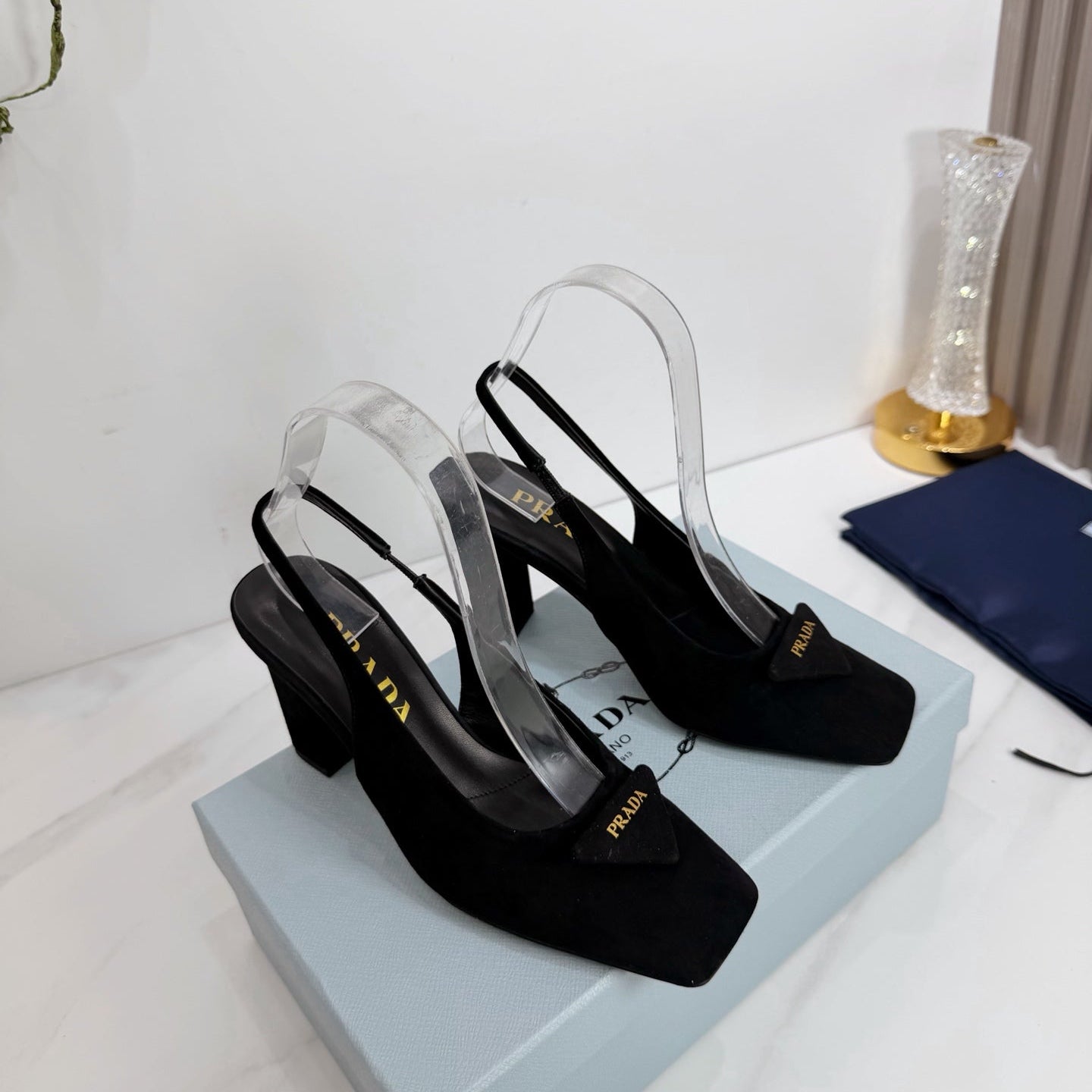 PRA 26SS Slingback 85 Black Suede 592373