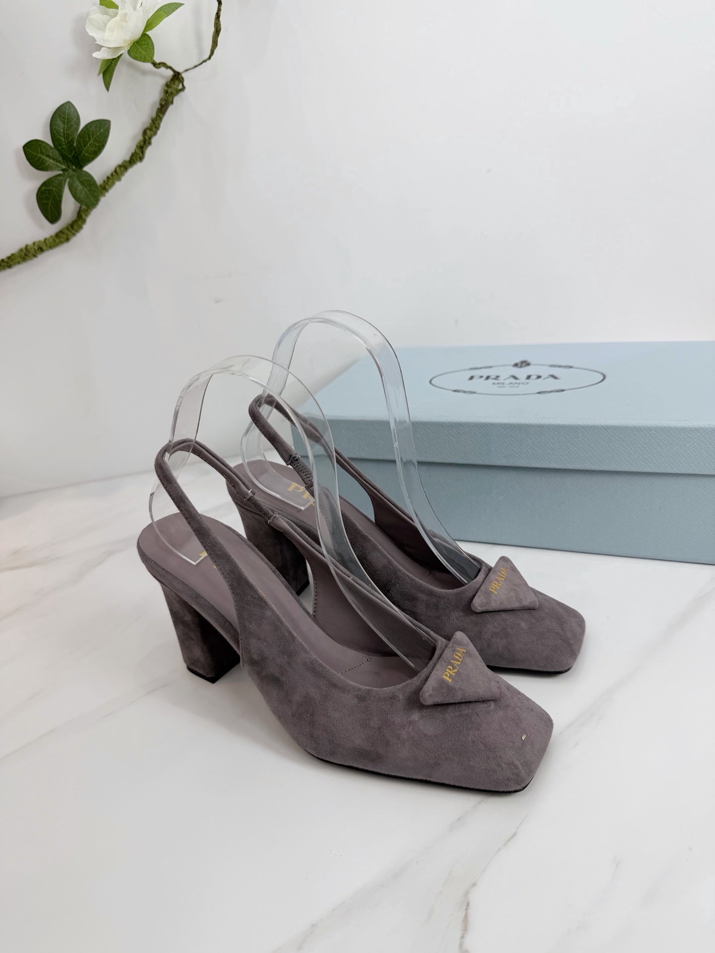 PRA 26SS Slingback 85 Gray Suede 592372