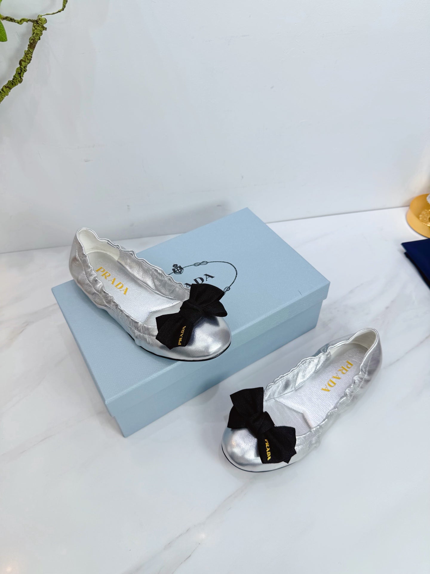 PRA 26SS Ballet Flat Sliver Metallic Sheepskin 592394