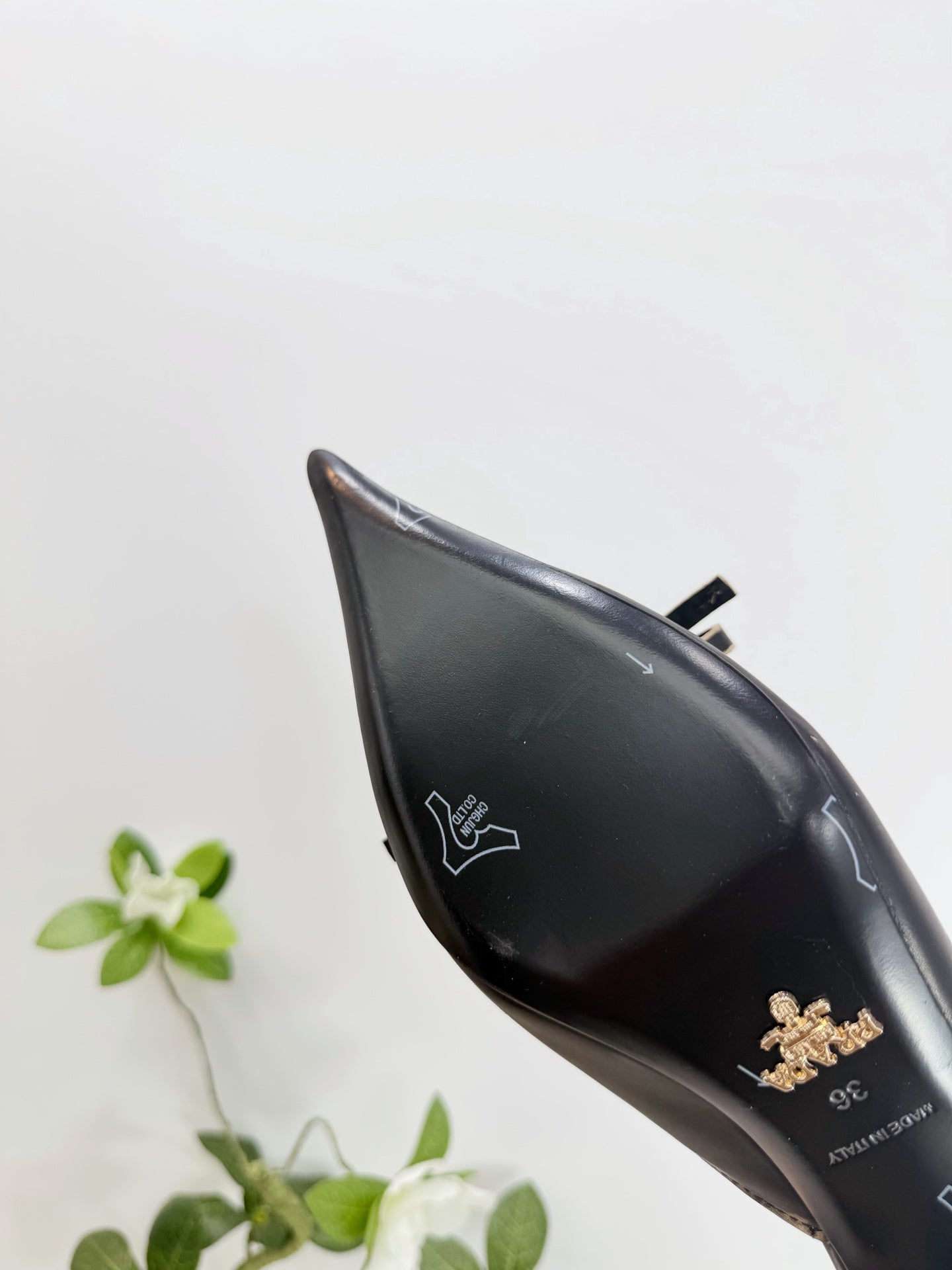 PRA 26SS Hight Heel Mule 55 Black Beige Cowhide 592399