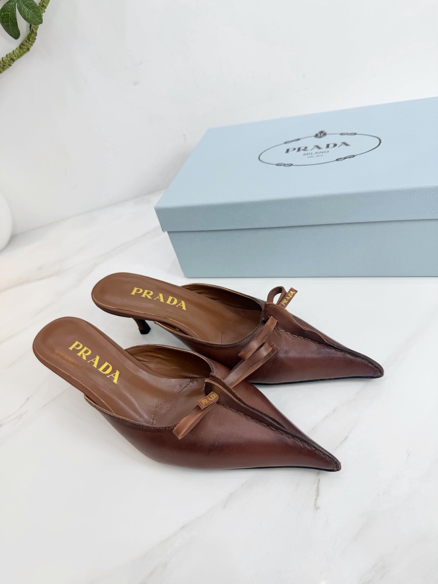 PRA 26SS Hight Heel Mule 55 Brown Cowhide 592400