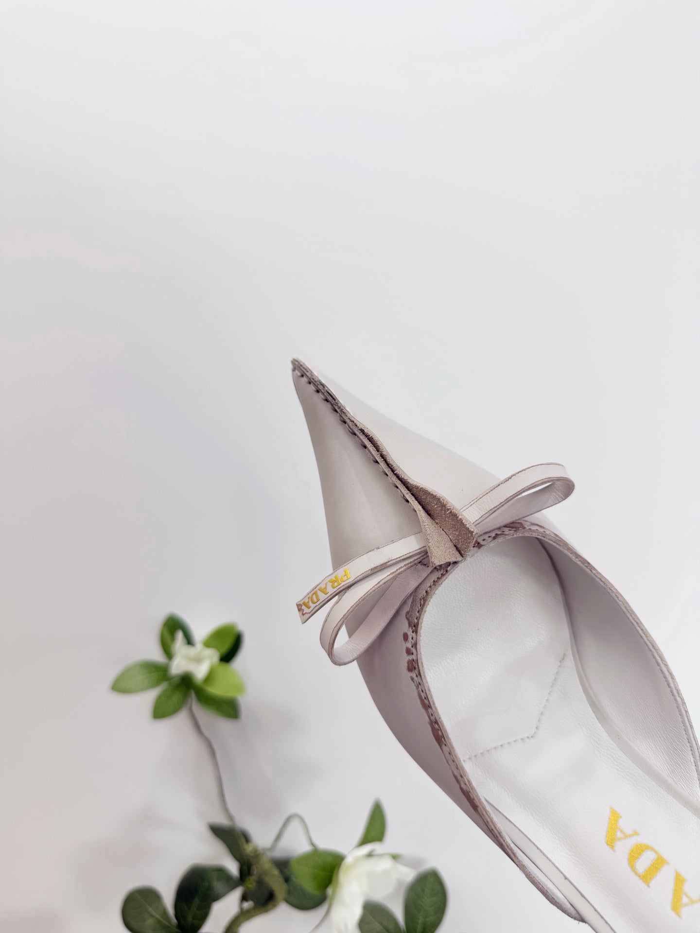 PRA 26SS Hight Heel Mule 55 Ivory Beige Cowhide 592401