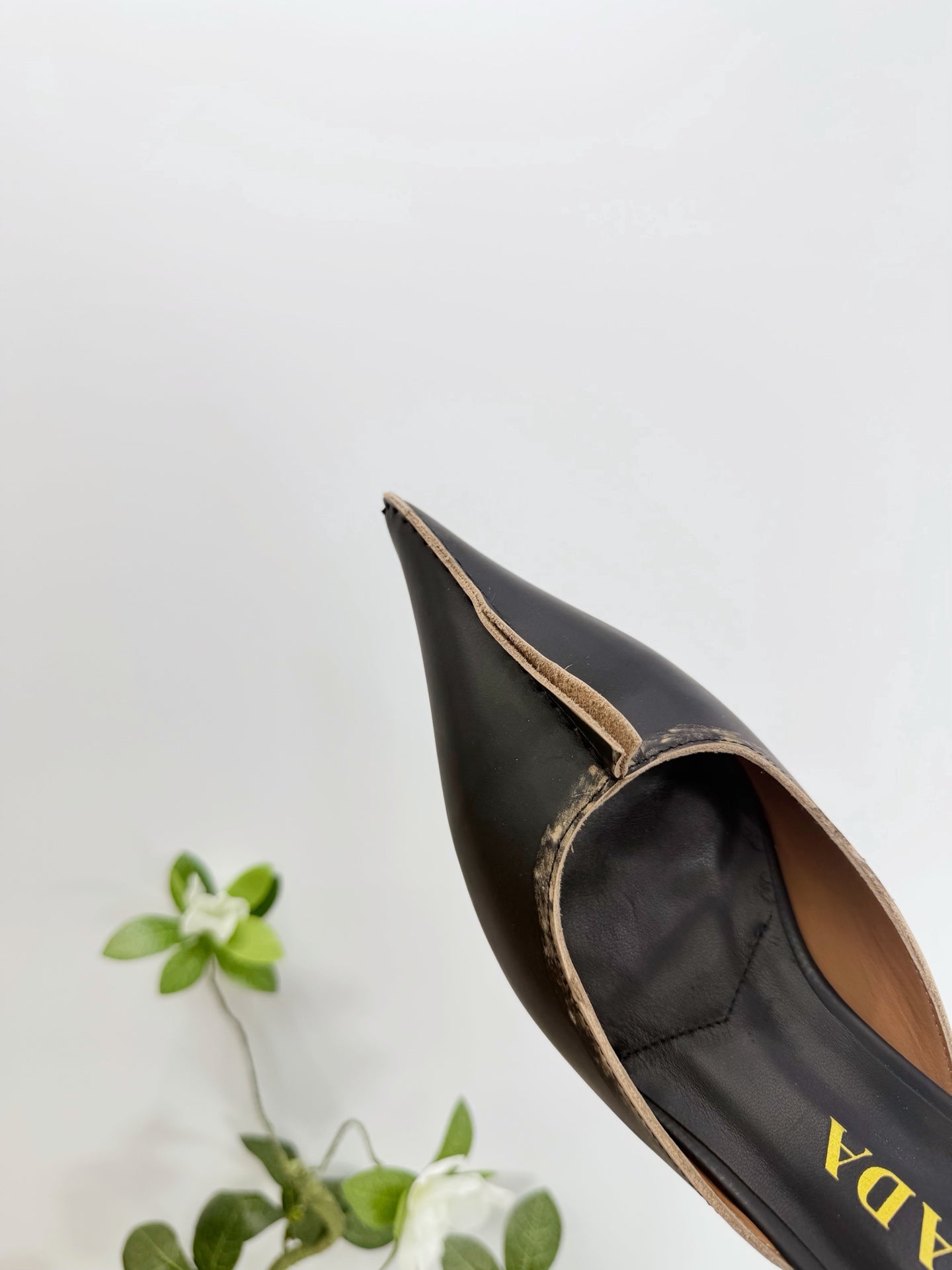 PRA 26SS High Heel Mule 55 Black Beige Cowhide 592408