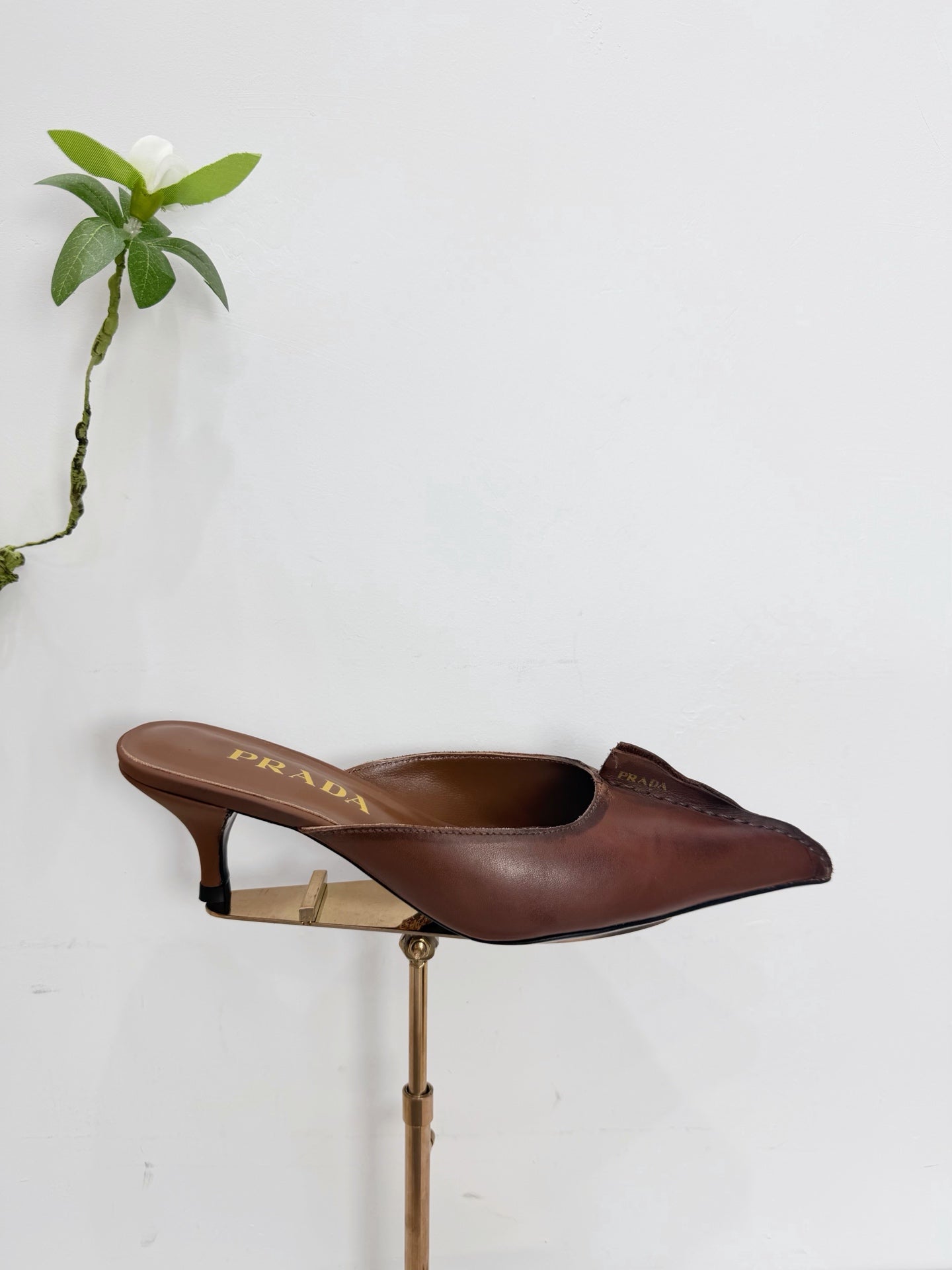 PRA 26SS High Heel Mule 55 Brown Cowhide 592410