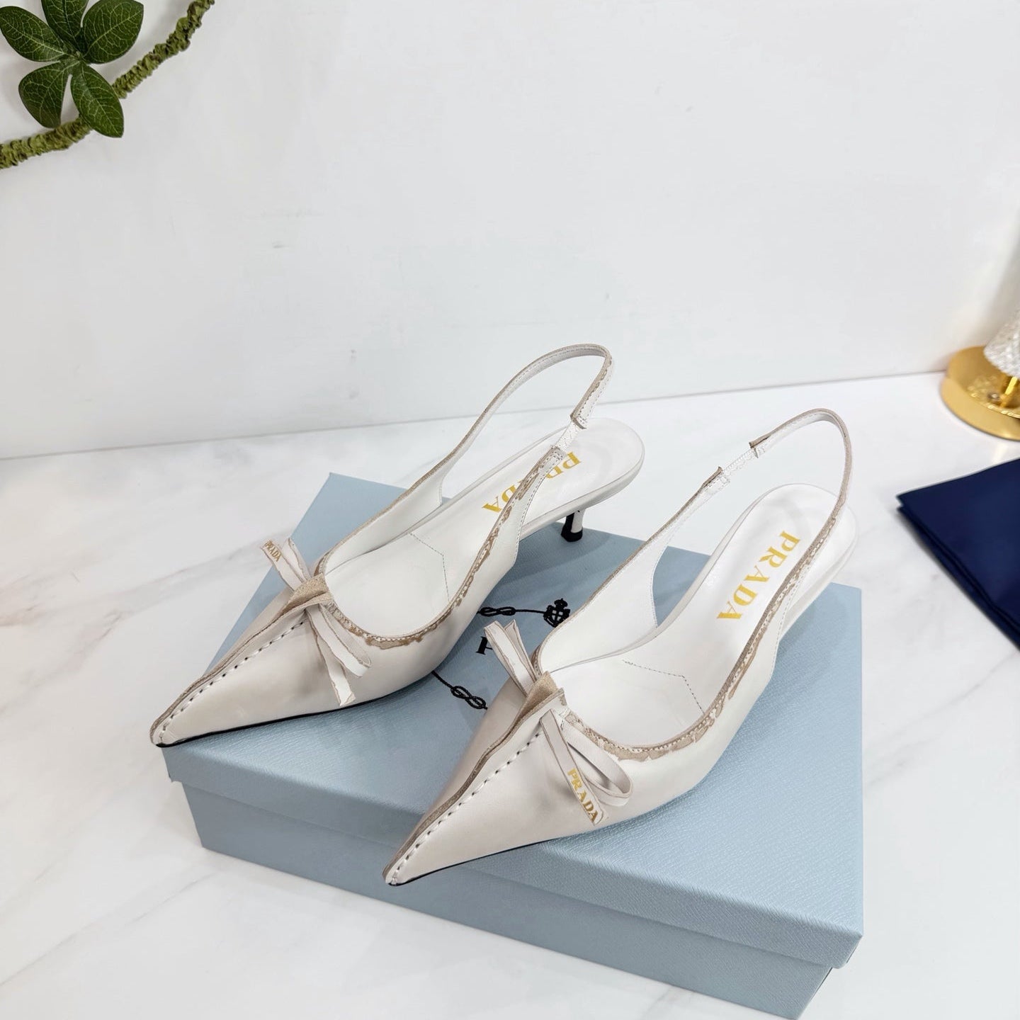 PRA 26SS Slingback 55 Ivory Beige Cowhide 592403