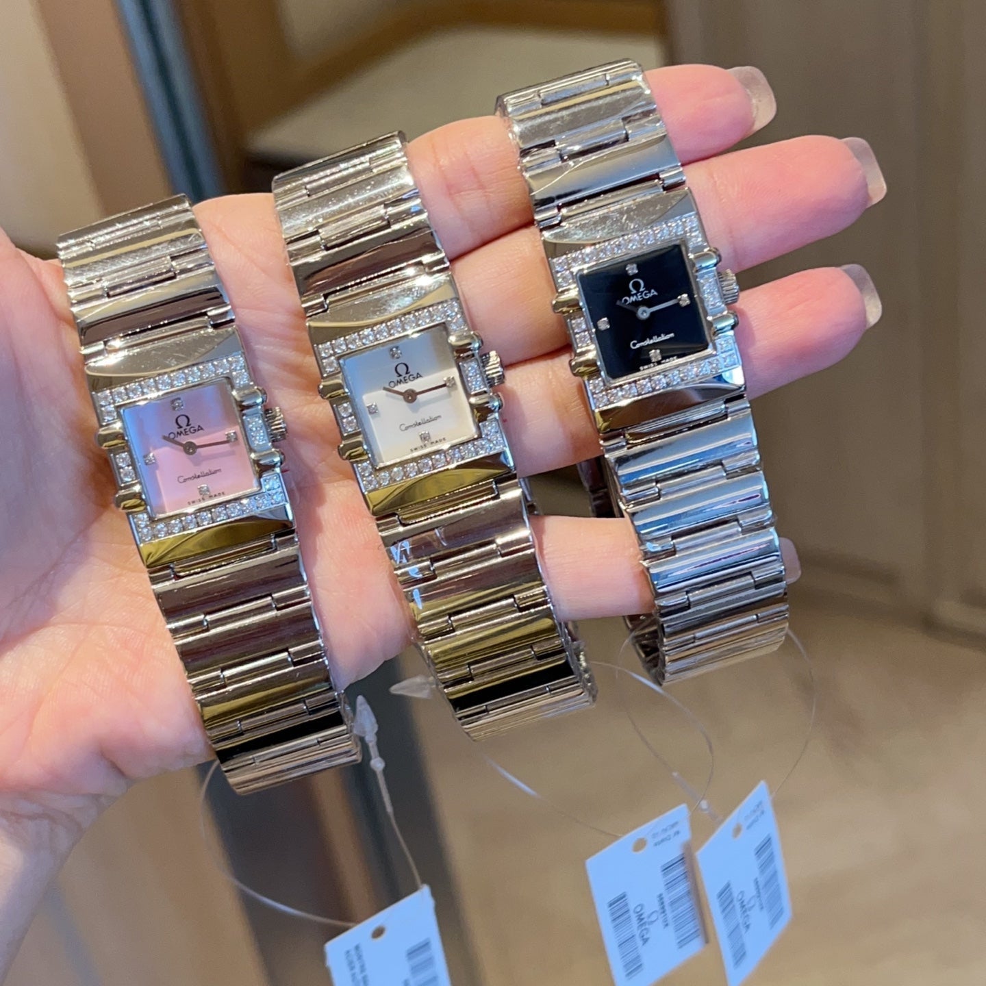 Omega Constellation 22mm Silver Diamond