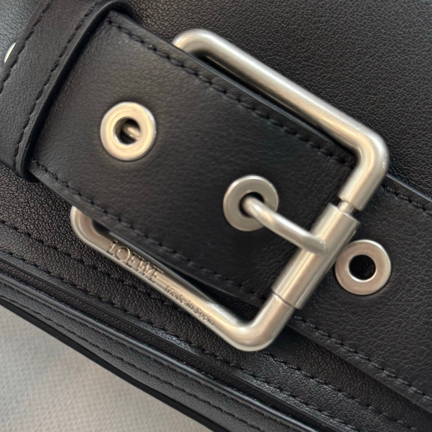 Loewe 2025 Puzzle Biker Bag Black Cowhide 274653