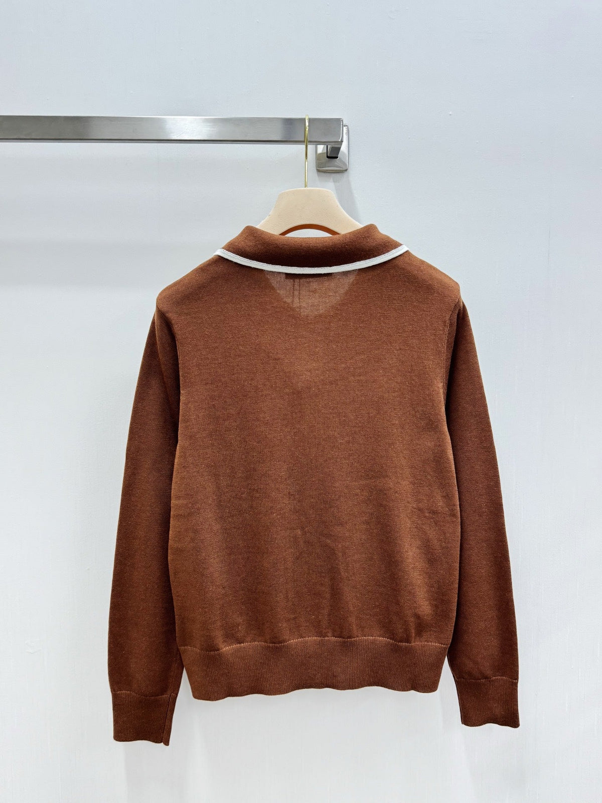 Miumiu 2026 Polo Collar Cardigan with Logo Pattern Wool 838823