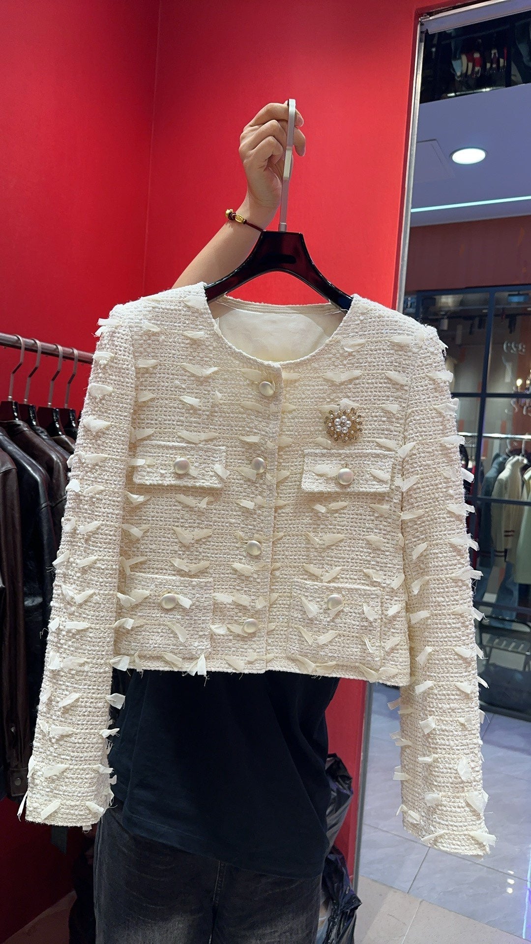 CC 25 Fringe Jacket White Cotton 299177