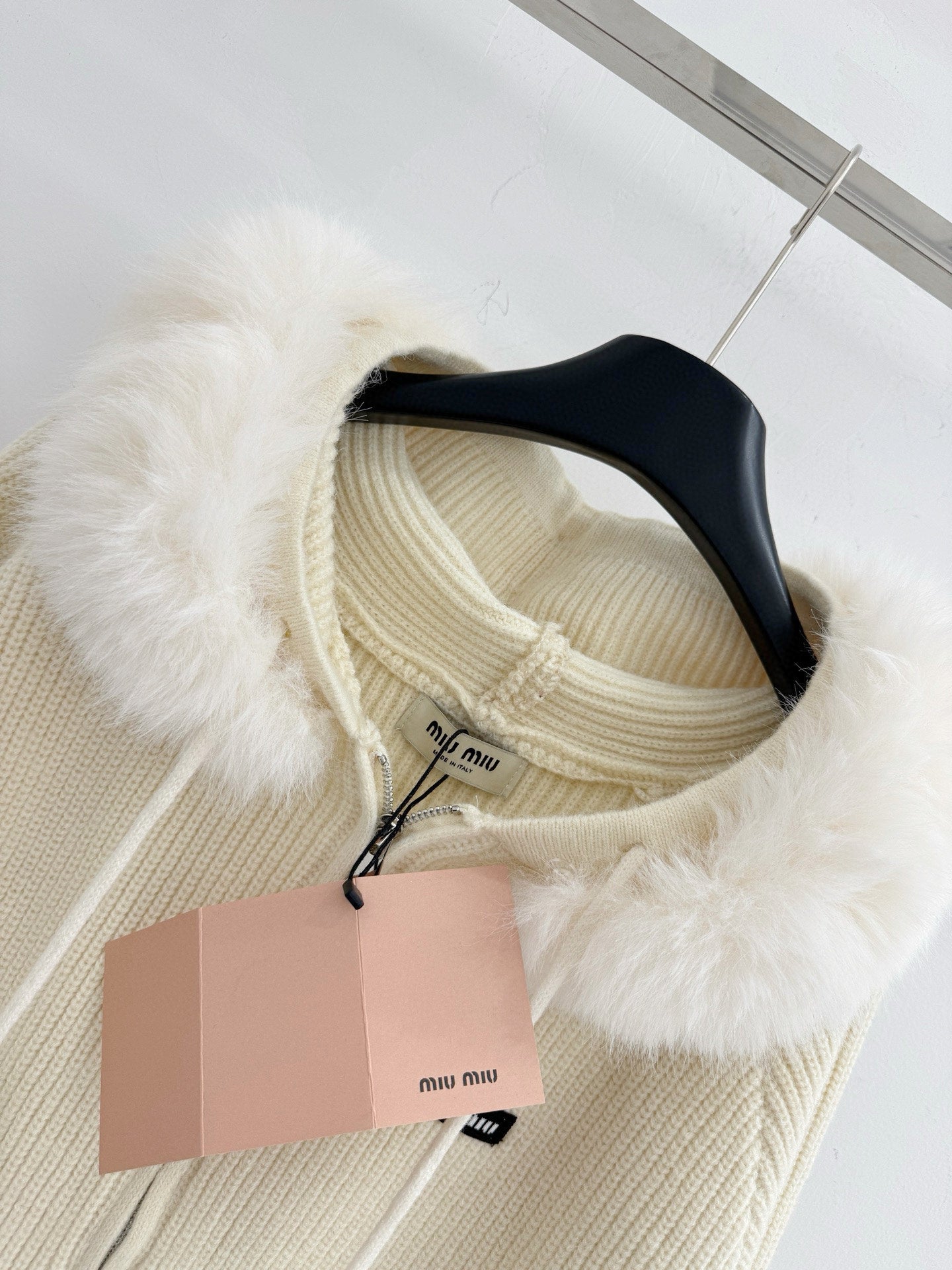 Miumiu 2025 Faux Fur Hooded Sweater