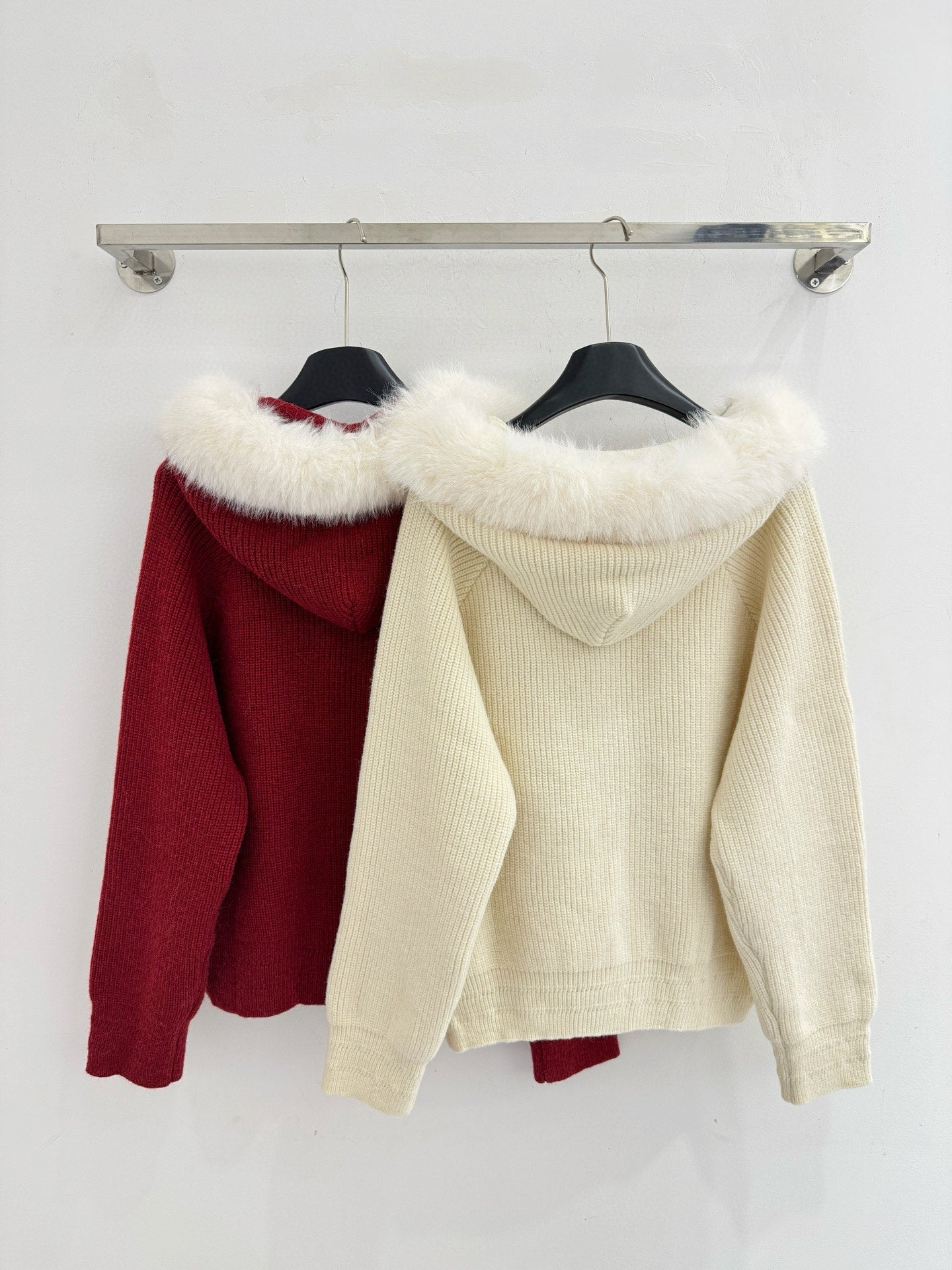 Miumiu 2025 Faux Fur Hooded Sweater