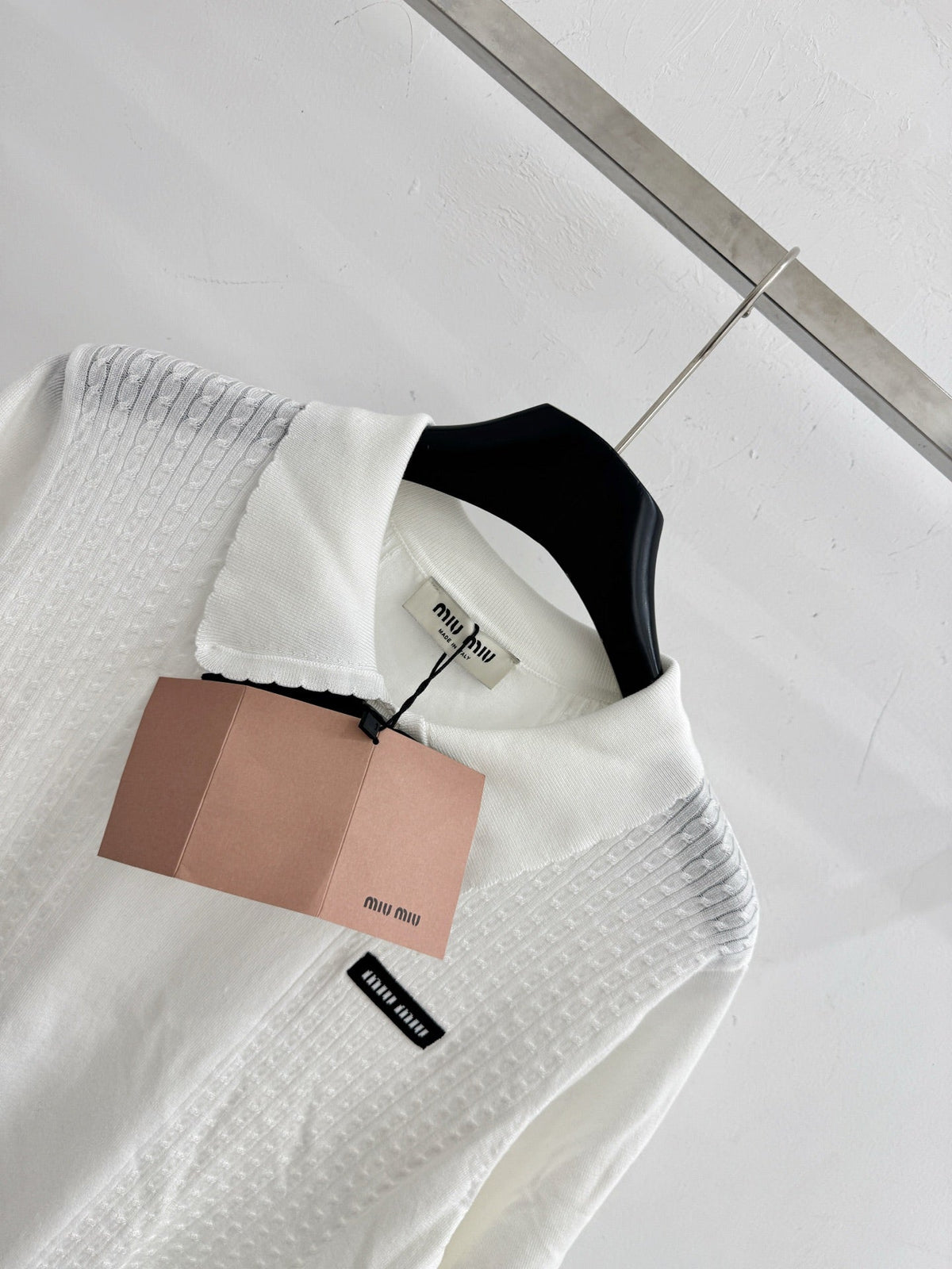 Miumiu 2026 Short-sleeved Top With Bow Wool 179456