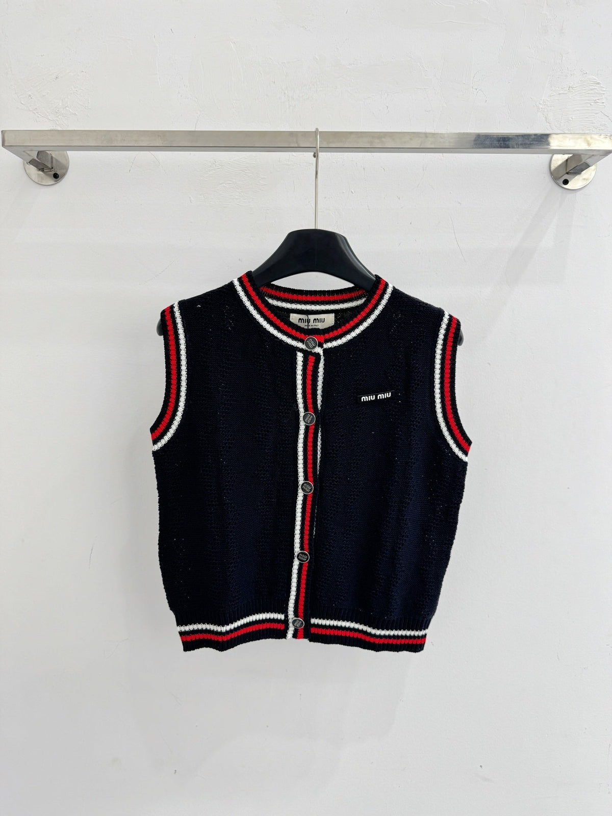 Miumiu 2026 Color-blocked Striped Knit Vest Wool Cashmere 179476