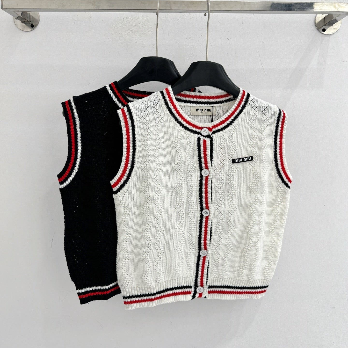 Miumiu 2026 Color-blocked Striped Knit Vest Wool Cashmere 179476
