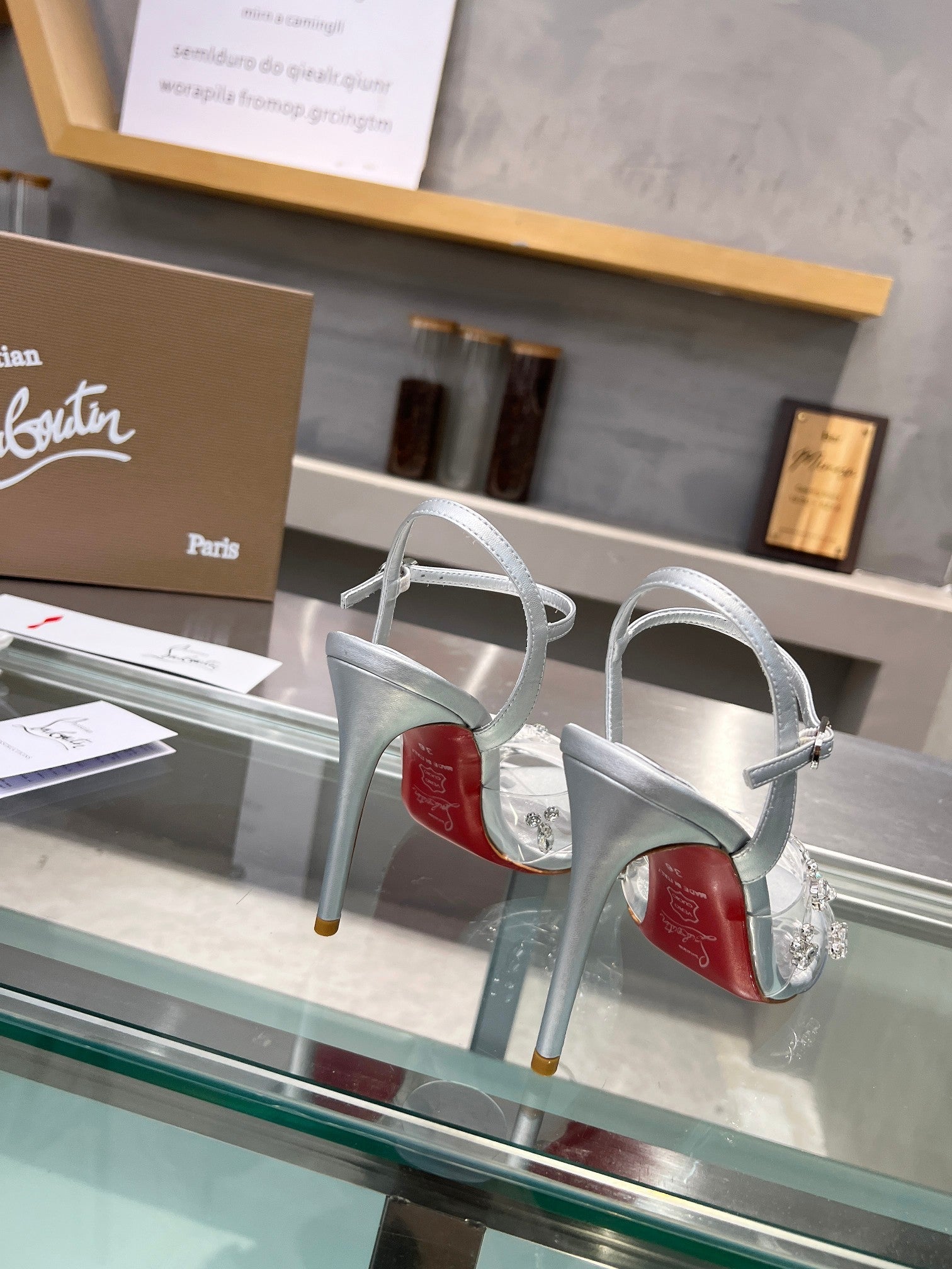 CL Degrasandal 100 Embellished PVC and Metallic Leather 251030