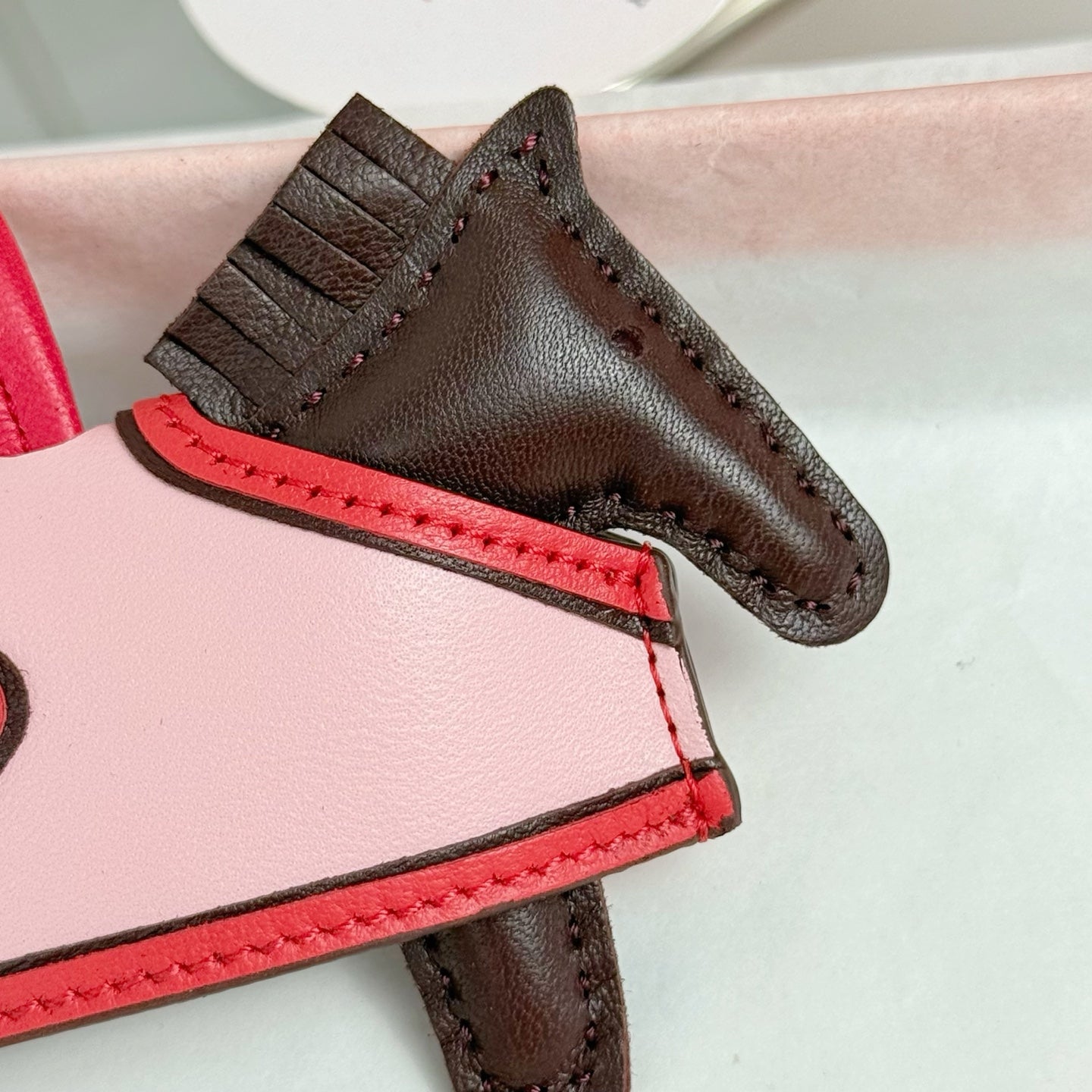 HM Rodeo Robeo Heart PM Charm Pink mix Chocolate Lambskin