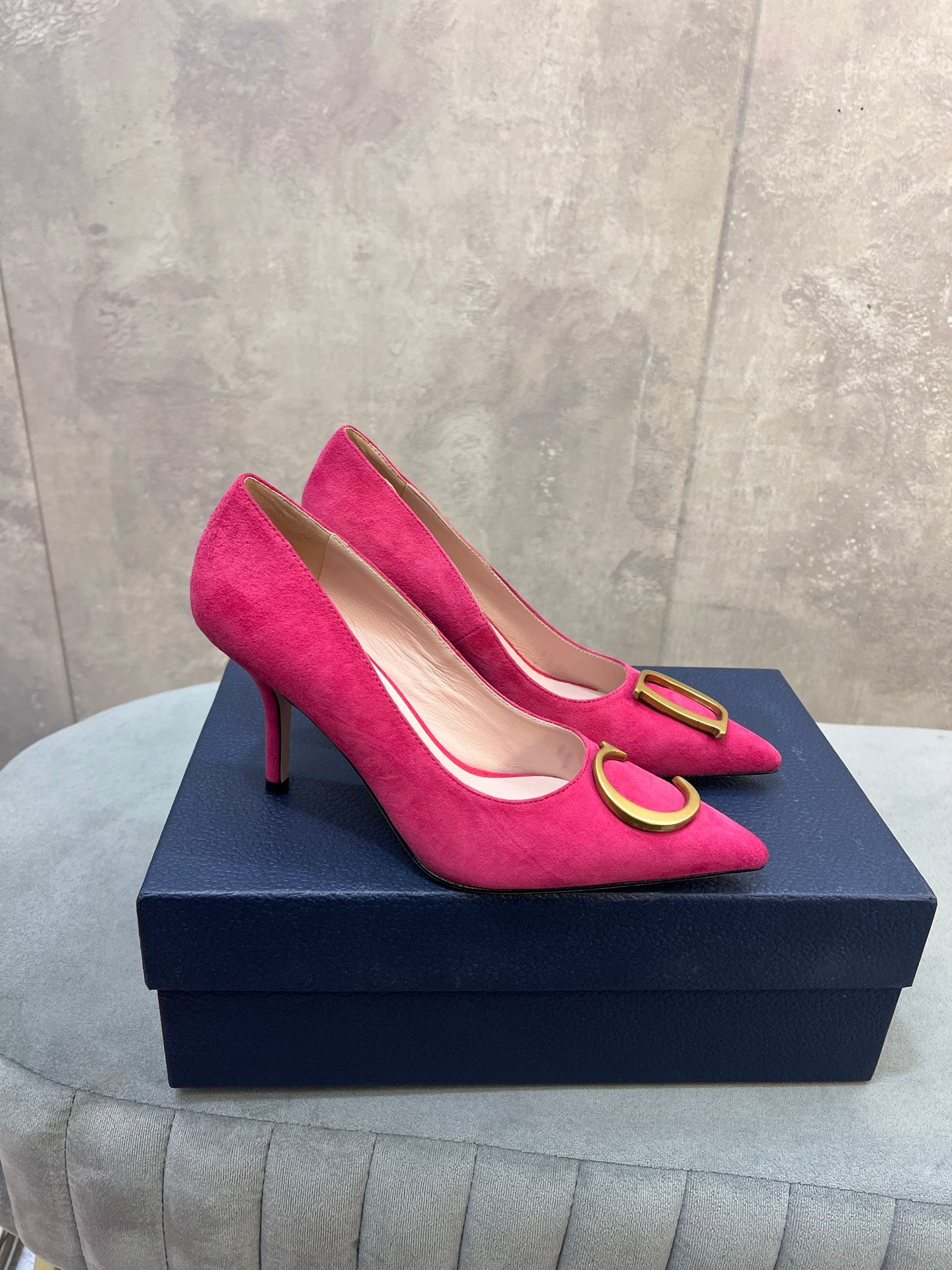 CD 26 High-Heeled 85 Pumps Pink Suede 594569