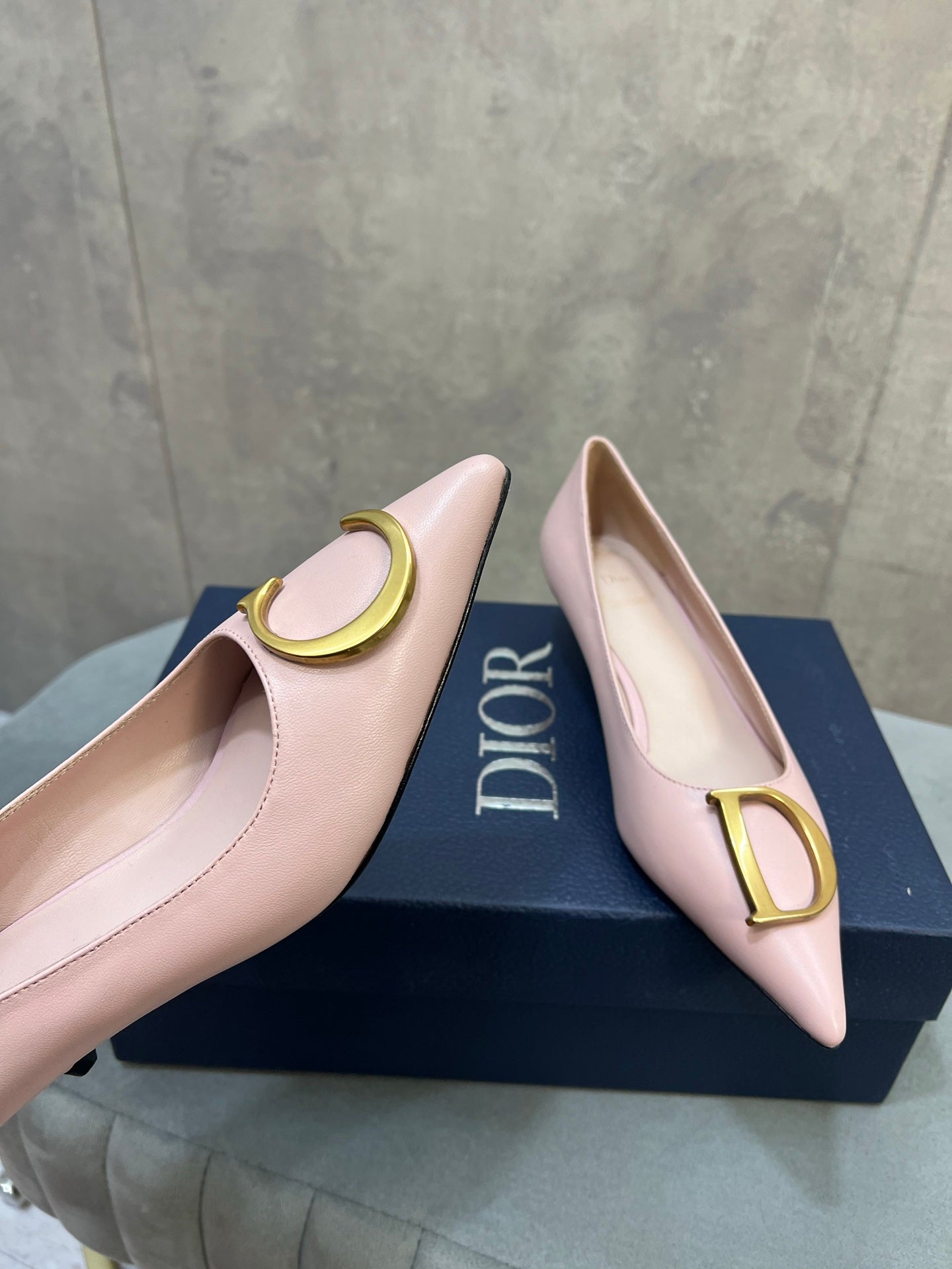 CD 26 High-Heeled 40 Pumps Light Pink Cowhide 594577