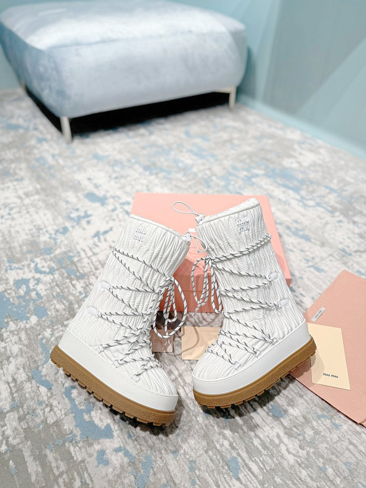 Miu Miu 2026 Snow Boots Wool Nylon 148907